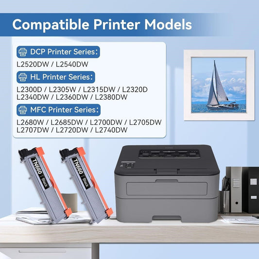 MYTONER TN660 TN630 2-Pack Toner — Stop Overpaying Brother HL MFC DCP