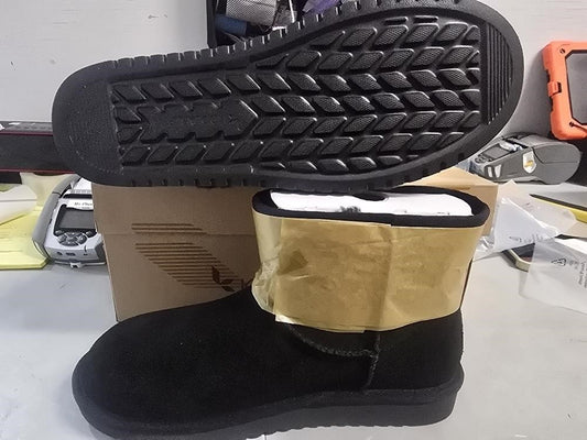 Koolaburra by UGG Victoria Mini 1114731 Women 9 Black Suede Bow Fur Boot New