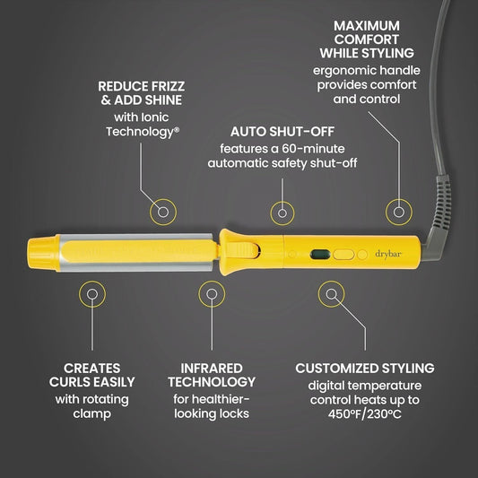 Drybar 3-Day Bender 1 inch Rotating Curling Iron 440F Digital Ionic Infrared