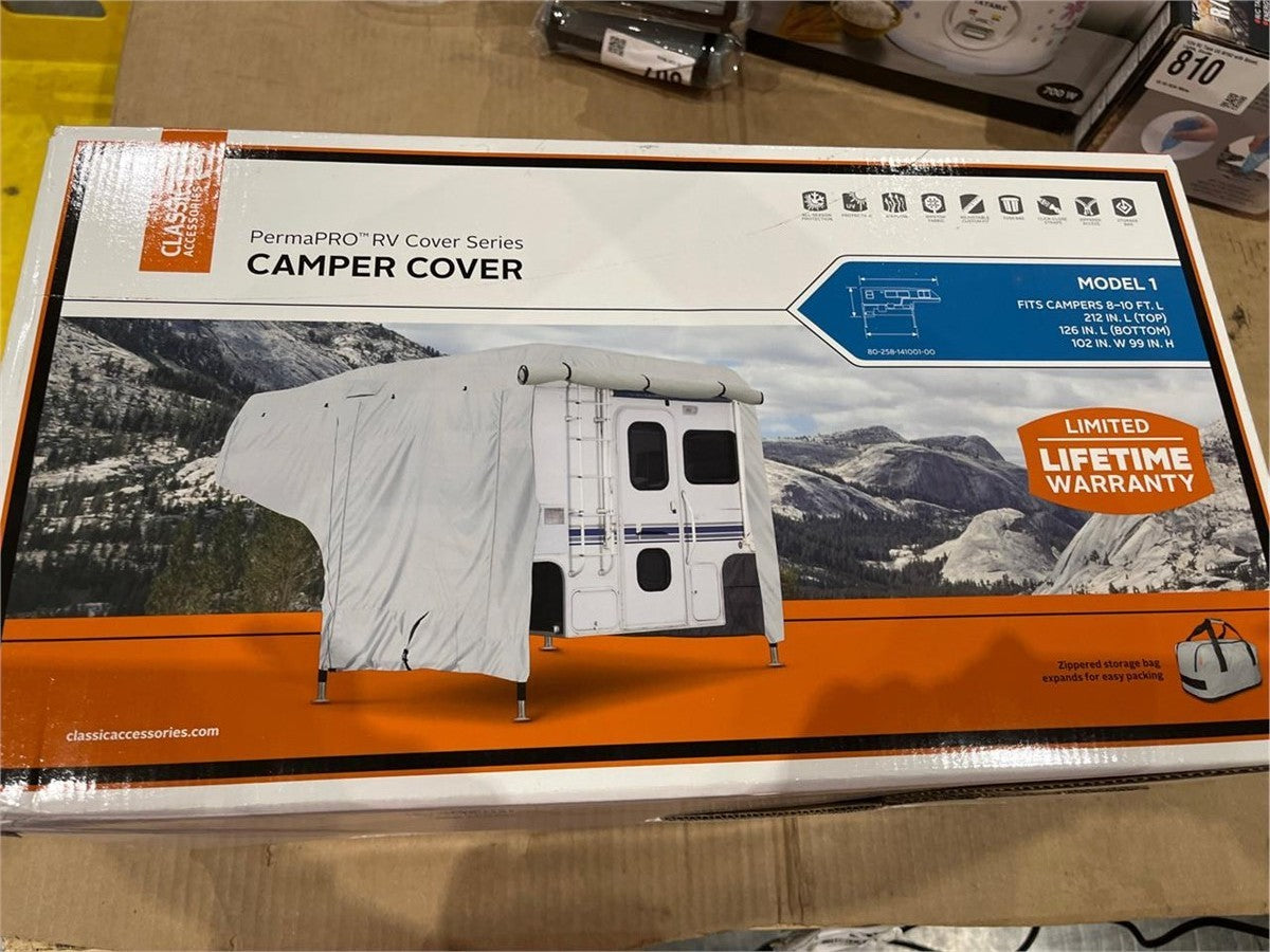 Classic Accessories Over Cab PermaPRO Truck Camper Cover, Fits 8' - 10' Campers