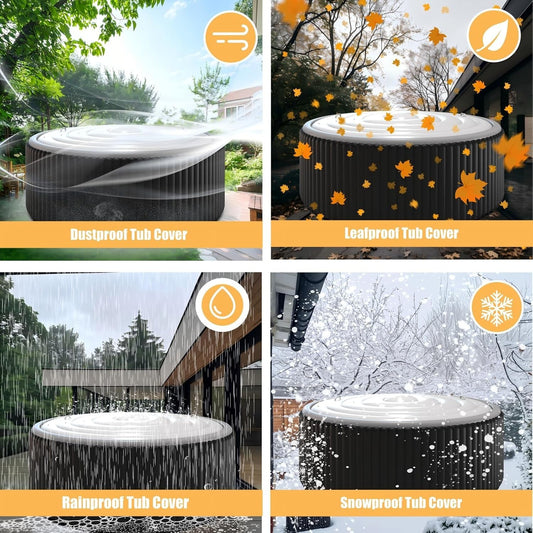 Inflatable Hot Tub Cover Round Insulated Energy Saving Rain Snow Proof Sibosen