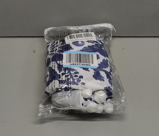 DriftAway Julia Waterfall Valance Navy Floral Pom Pom 52x18 Thermal Insulated