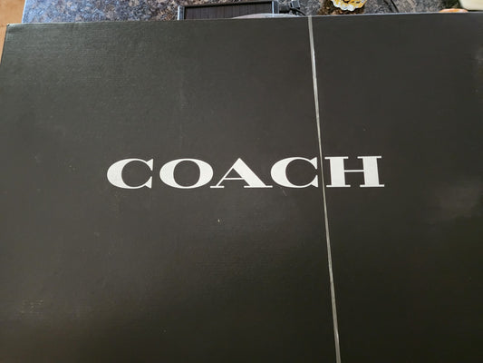 COACH Raquel Suede Knee High Boot Cedar Size 6 Wide Square Toe New in Box
