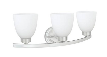 Aspen Creative 21" Vanity with 3-Lights - Satin Nickel - Frosted Glass Shades