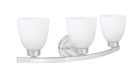 Aspen Creative 21" Vanity with 3-Lights - Satin Nickel - Frosted Glass Shades