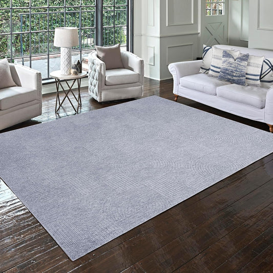 Anchor Your Room Gertmenian 8x10 Blue Geometric Rug Stain Resistant Low Pile