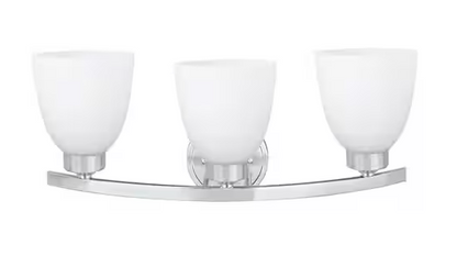 Aspen Creative 21" Vanity with 3-Lights - Satin Nickel - Frosted Glass Shades