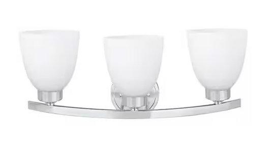Aspen Creative 21" Vanity with 3-Lights - Satin Nickel - Frosted Glass Shades