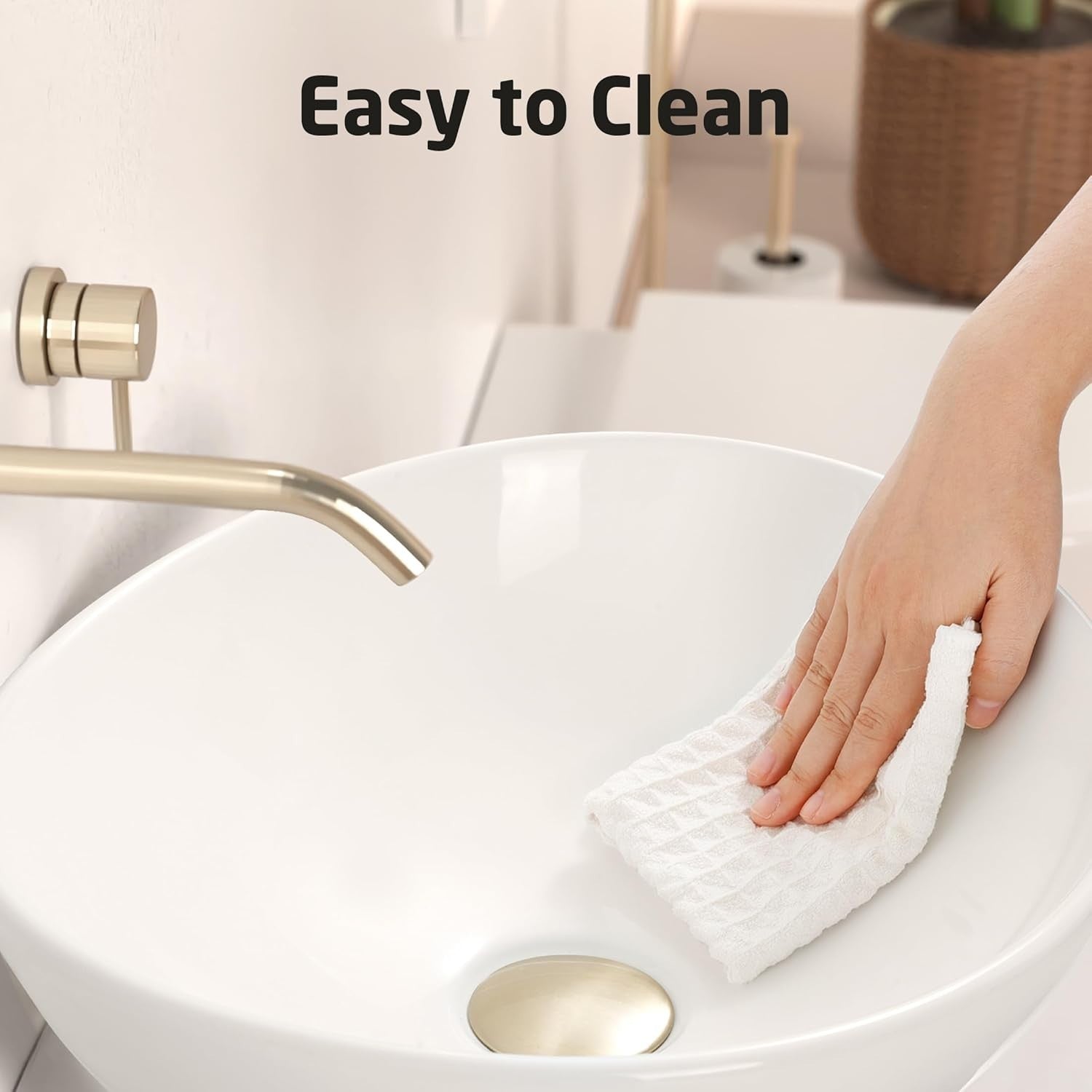 KES BVS124 Bathroom Vessel Sink Oval White Ceramic 16x13 Egg Shape Above Counter