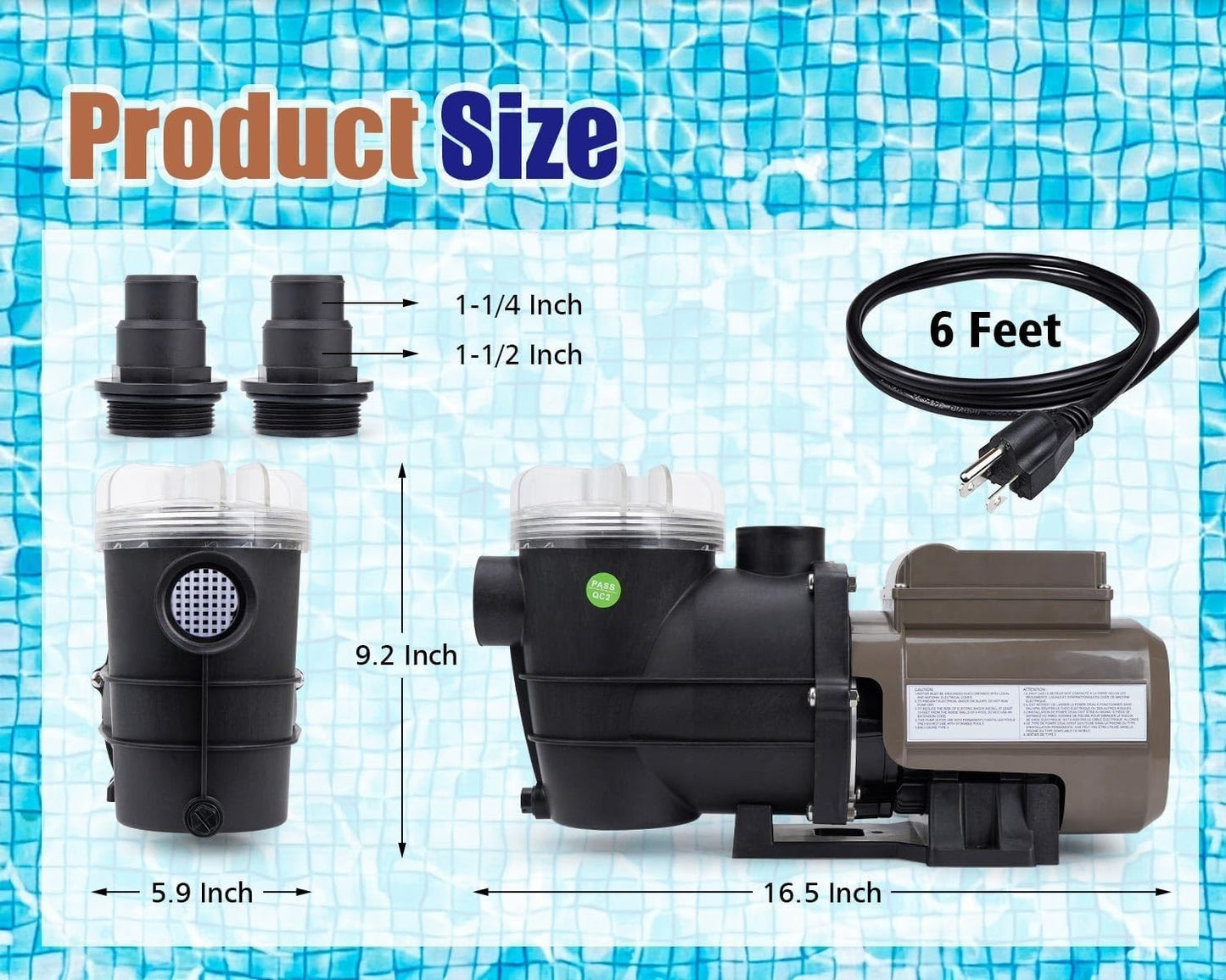 CIPU 0.35HP 2700GPH Pool Pump Built-In Timer 115V Above Ground Self Priming New