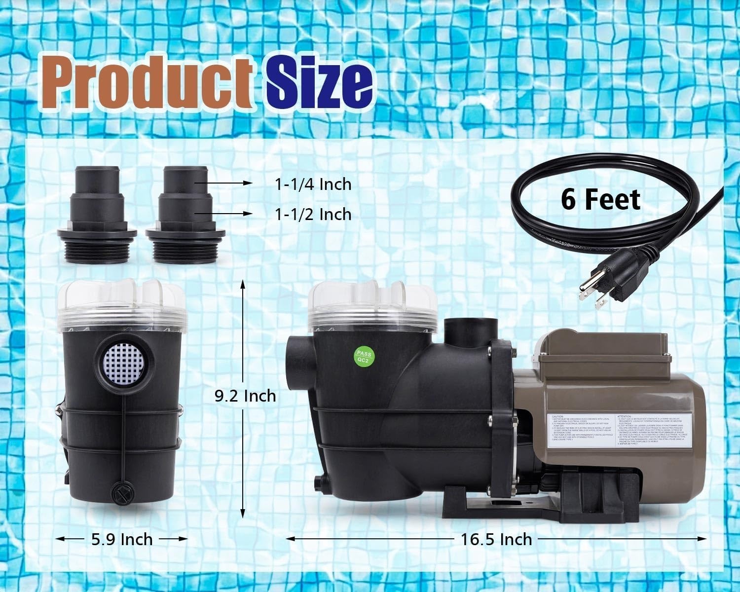 CIPU 0.35HP 2700GPH Pool Pump Built-In Timer 115V Above Ground Self Priming New