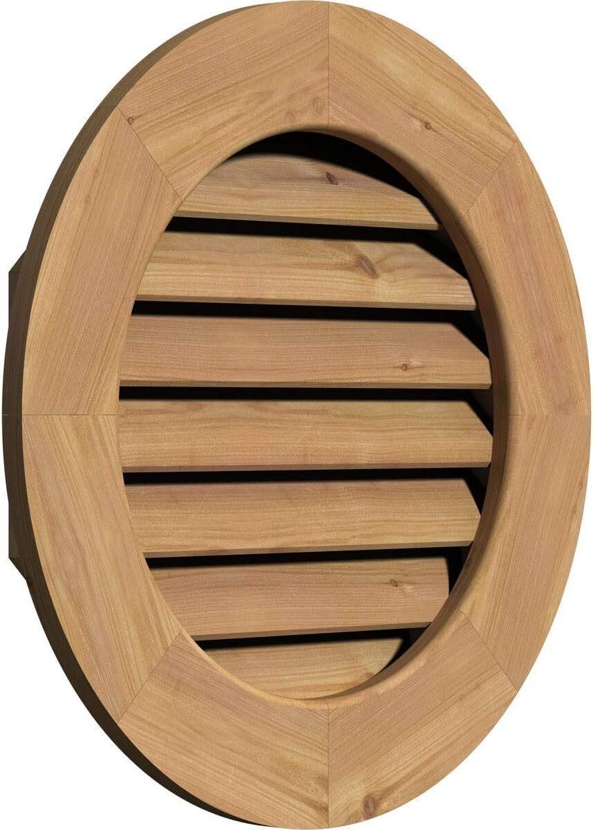 Ekena Millwork 24" Round Gable Vent Cedar Functional Louver Unfinished USA New