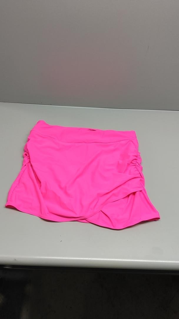 Hot Pink High Waisted Bikini Set Swim Skirt 3 Piece Bathing Suit Size Large