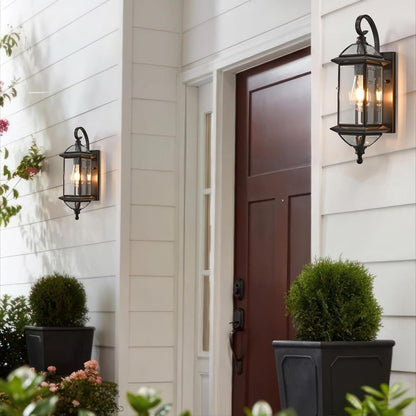 Outdoor Wall Light Fixture 18.5in Copper Oil Rubbed Bronze Lantern Waterproof E2