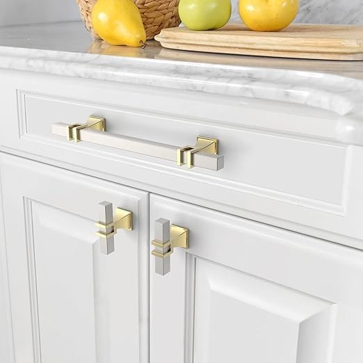 7-Pack Kitchen Cabinet Pulls 5 Inch 128mm Drawer Handles Brushed Nickel Gold
