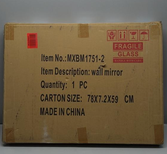 KOHROS 20x28 Scalloped Frameless Beveled Bathroom Vanity Mirror Silver Wall Hung