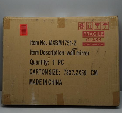 KOHROS 20x28 Scalloped Frameless Beveled Bathroom Vanity Mirror Silver Wall Hung