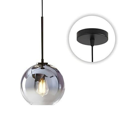 KCO 7.9" Silver Gradient Mercury Globe Pendant Light E26 Mid-Century Modern