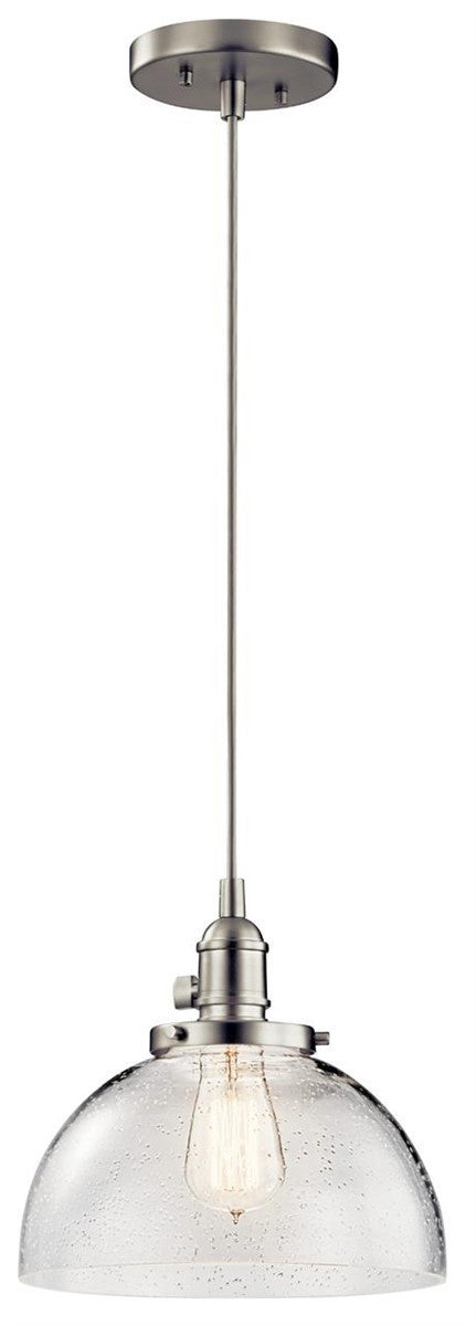 Kichler Avery 43853NI Mini Pendant Brushed Nickel Clear Seeded Glass 1-Light