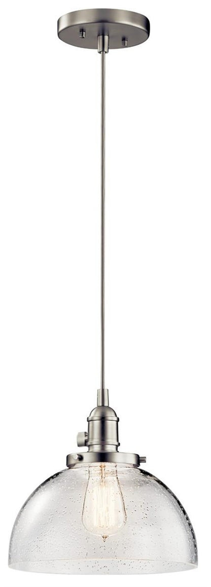 Kichler Avery 43853NI Mini Pendant Brushed Nickel Clear Seeded Glass 1-Light