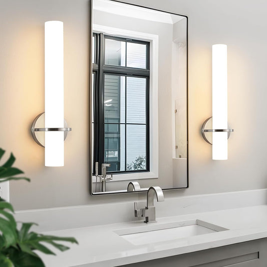 Set of 2 AIJIASI 18" LED Vanity Lights - 18W Dimmable Brushed Nickel - 3000K