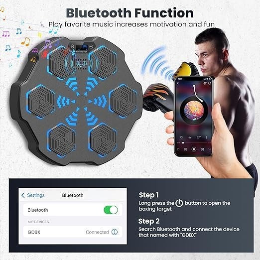 Music Boxing Machine Bluetooth Wall Mounted Trainer Gloves Kids Adults Workout