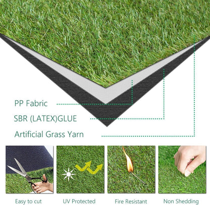 Realistic Artificial Turf/Grass - 4'x6' - 0.8" Pile - In/Outdoor - Pet Friendly