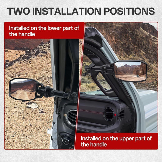 GEVINFA Wrangler JL JLU Gladiator JT 2018-23 Doors Off Mirrors Phone Holder Pair
