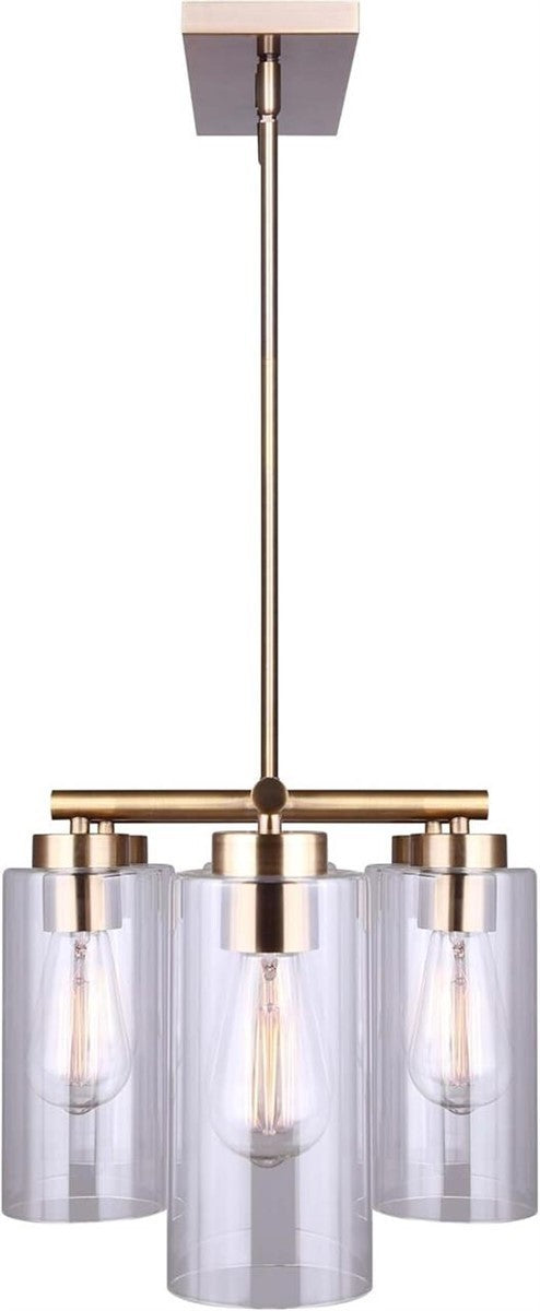 Canarm Jett ICH671B06GD 6-Light Antique Gold Chandelier Clear Glass 34.5" New