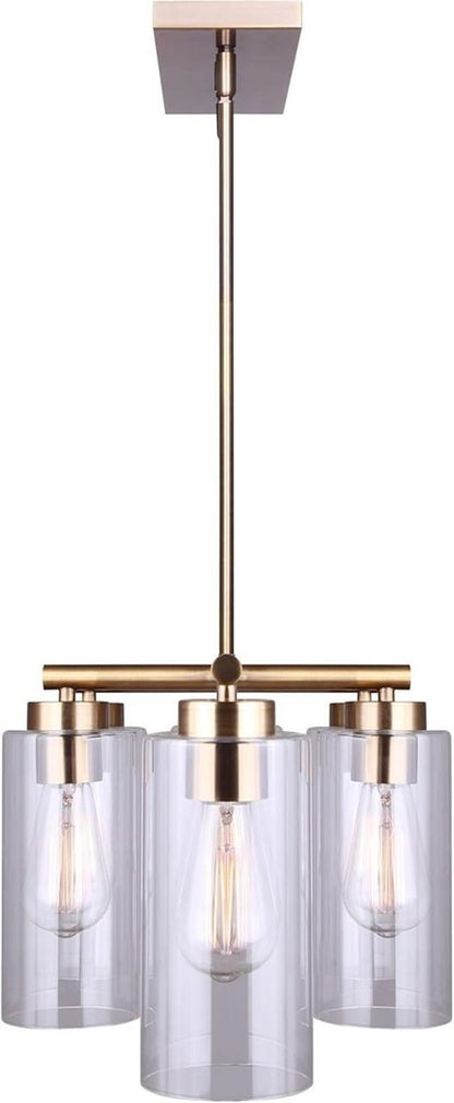 Canarm Jett ICH671B06GD 6-Light Antique Gold Chandelier Clear Glass 34.5" New