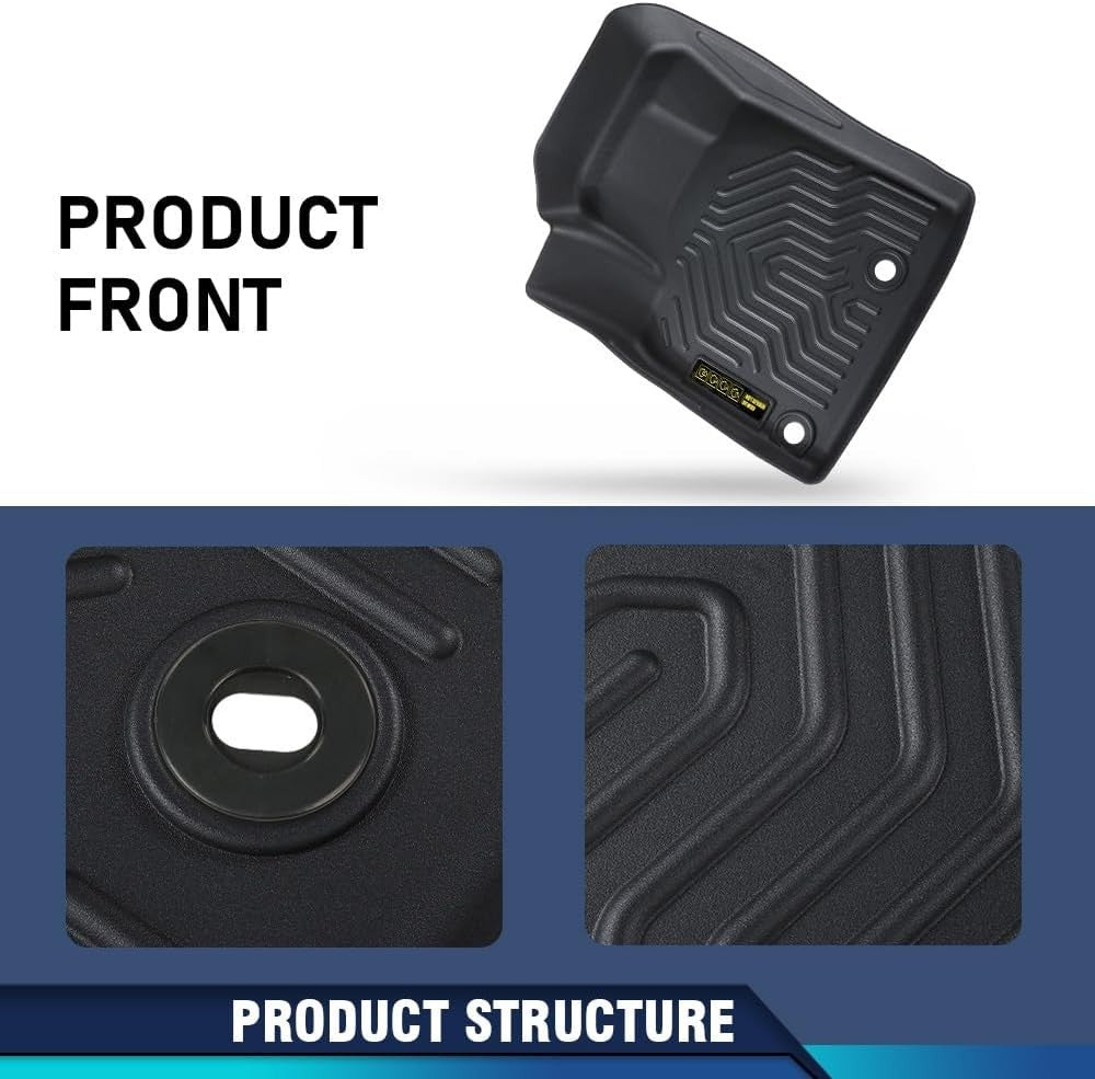 PIT66 Heavy Duty TPE Floor Mats - Fits 2021-2025 Nissan Rogue (No Sport) - Black