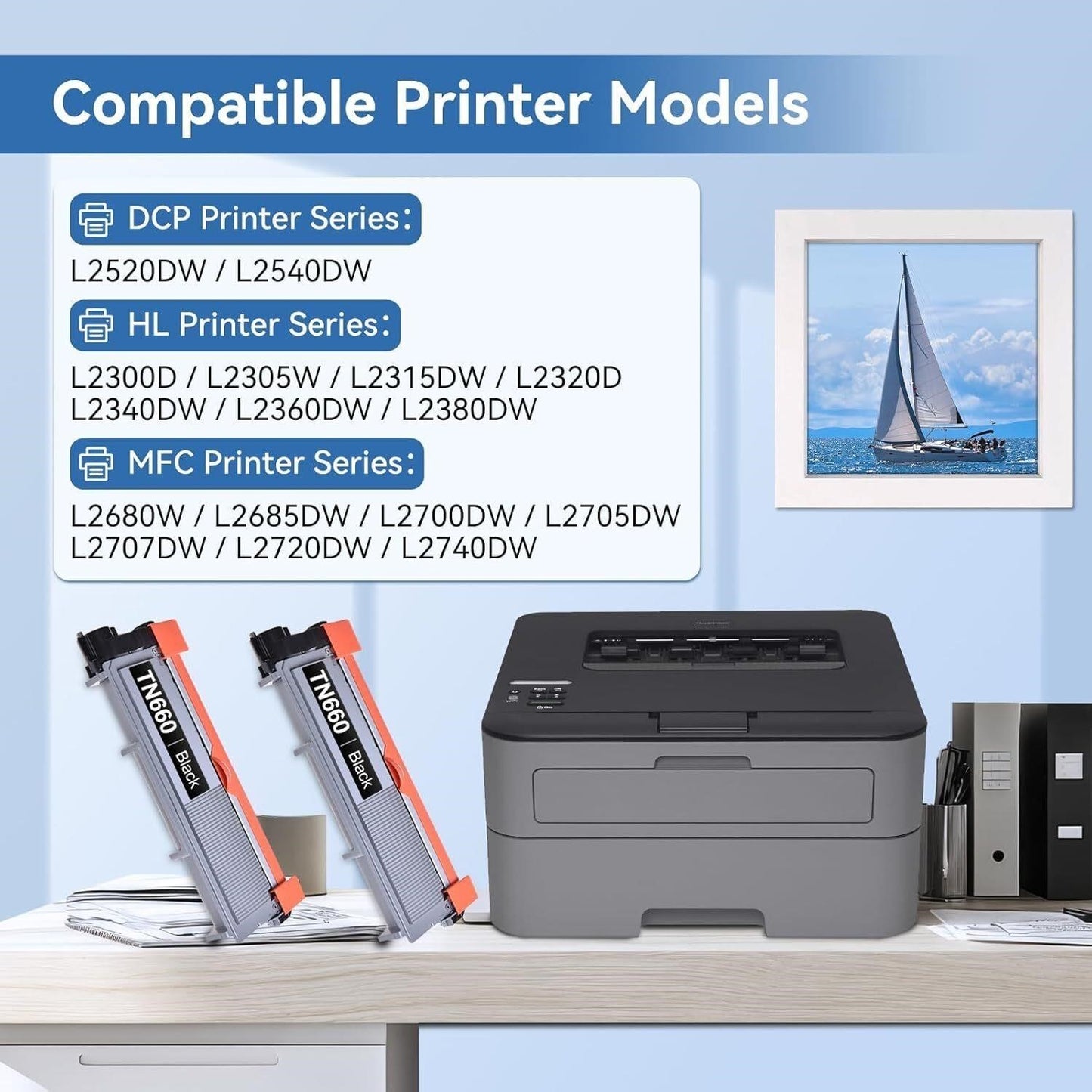 MYTONER TN660 TN630 2-Pack Toner — Stop Overpaying Brother HL MFC DCP