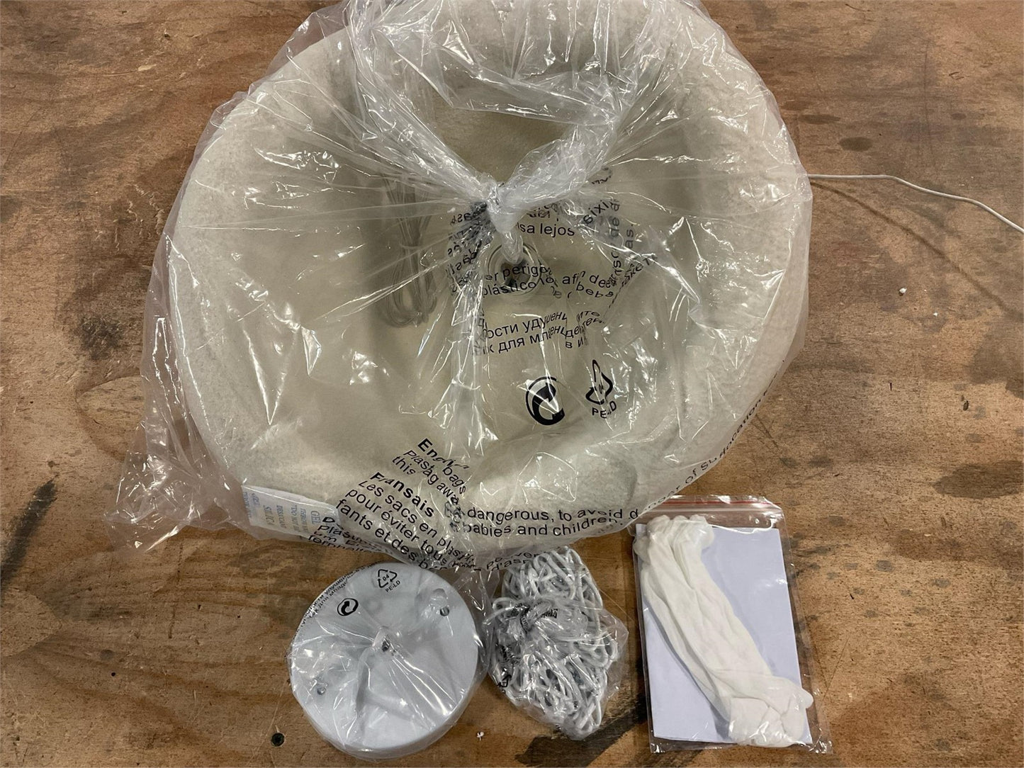 Wabi Sabi Pendant Light 15.75" White Dome Japandi Kitchen Island Dining Room New
