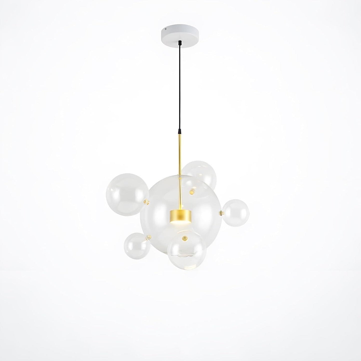 Modern Bubble Glass Globe Chandelier Pendant Light 20" Gold Dimmable LED