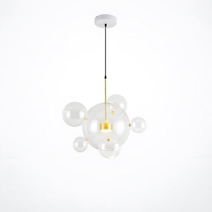 Modern Bubble Glass Globe Chandelier Pendant Light 20" Gold Dimmable LED