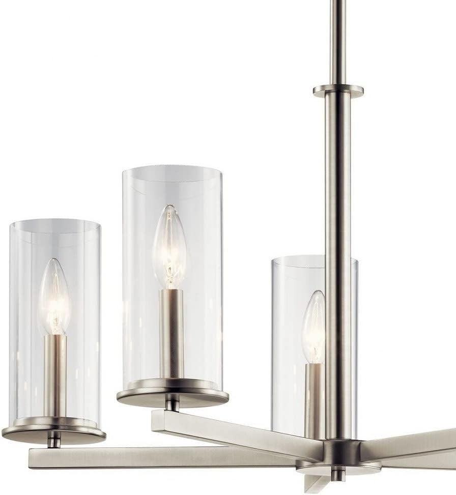 Kichler 43999CH Crosby 5-Light Chrome Chandelier Clear Glass 26" Dimmable