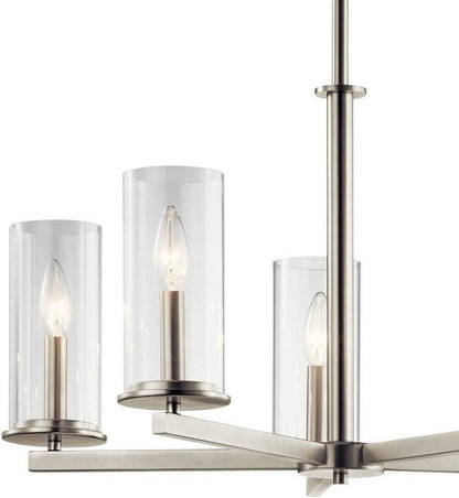 Kichler 43999CH Crosby 5-Light Chrome Chandelier Clear Glass 26" Dimmable