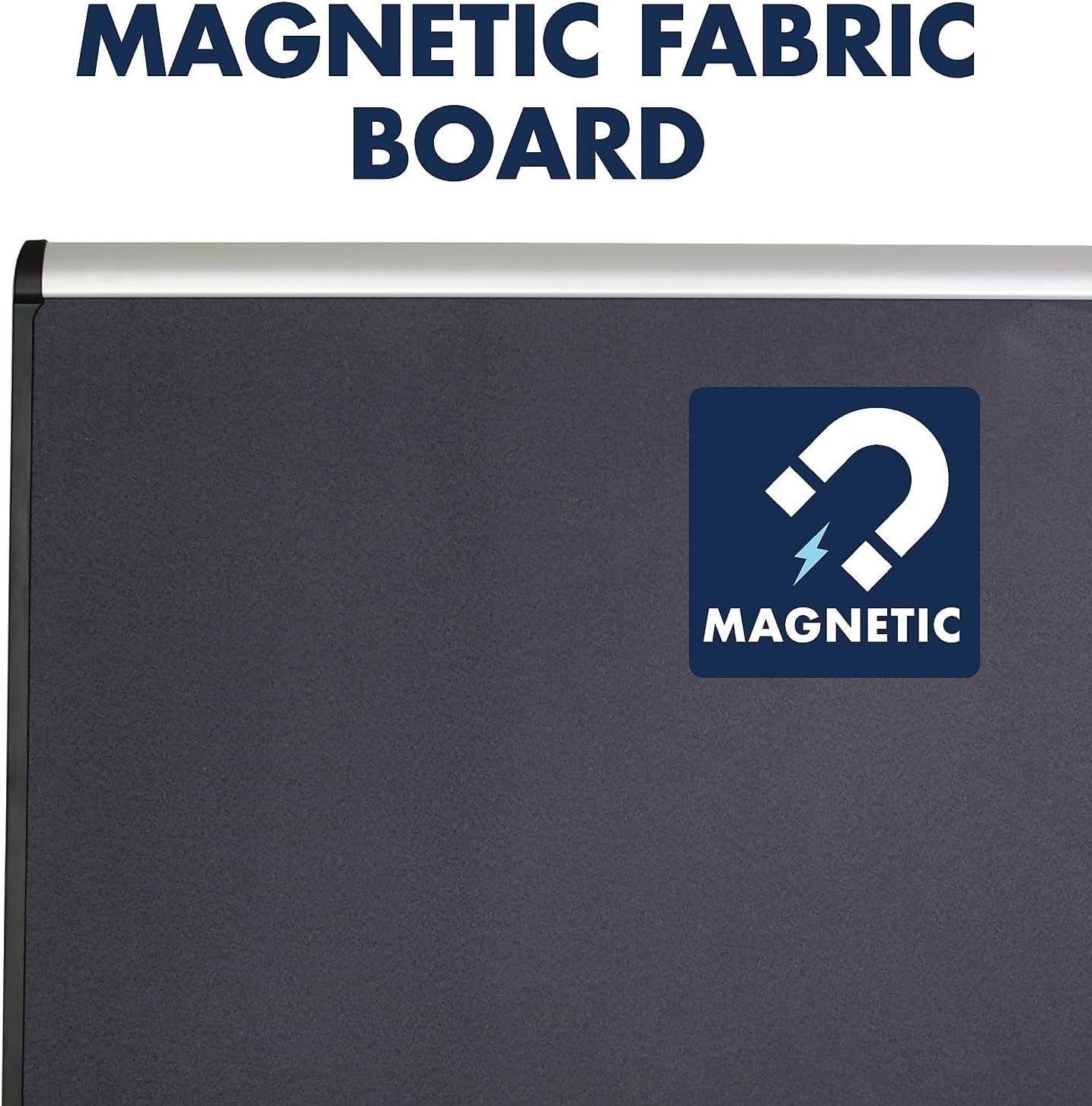 Quartet Prestige Plus 48x36 Magnetic Fabric Bulletin Board MB544A Aluminum