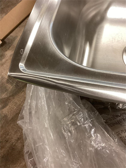 Kingston Brass 33" Double Bowl Drop-In Kitchen Sink 304 Stainless 22 Gauge