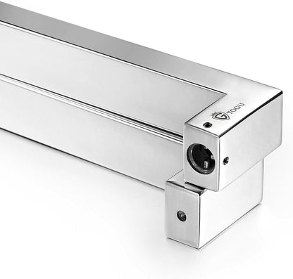 Ranbo 48" Rectangular Entrance Handle - Fits Glass & Wood Doors - Brushed Nickel