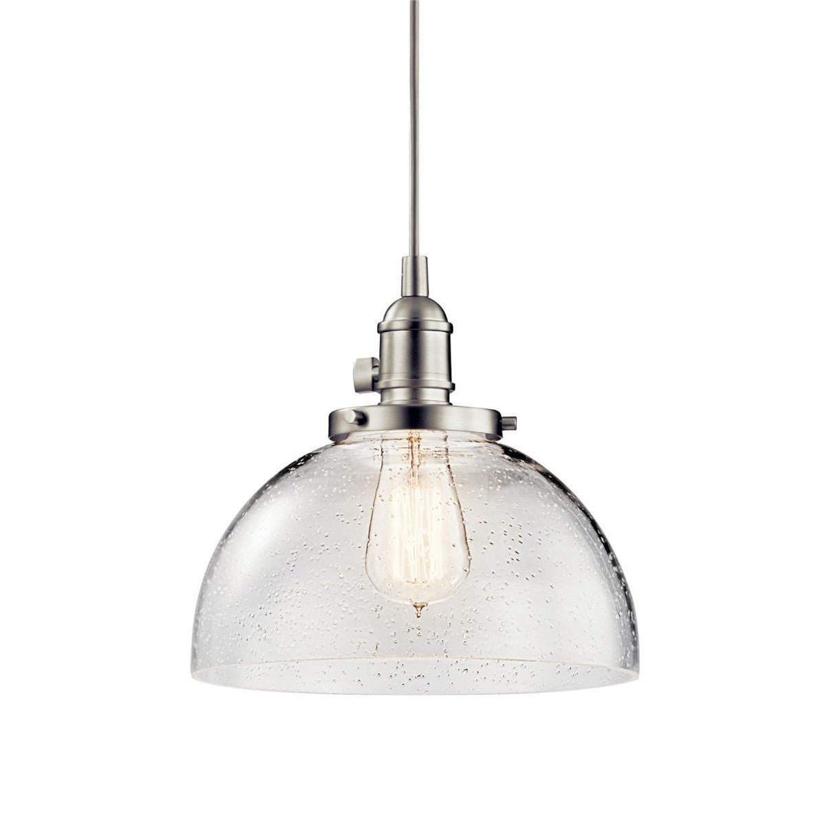 Kichler Avery 43853NI Mini Pendant Brushed Nickel Clear Seeded Glass 1-Light