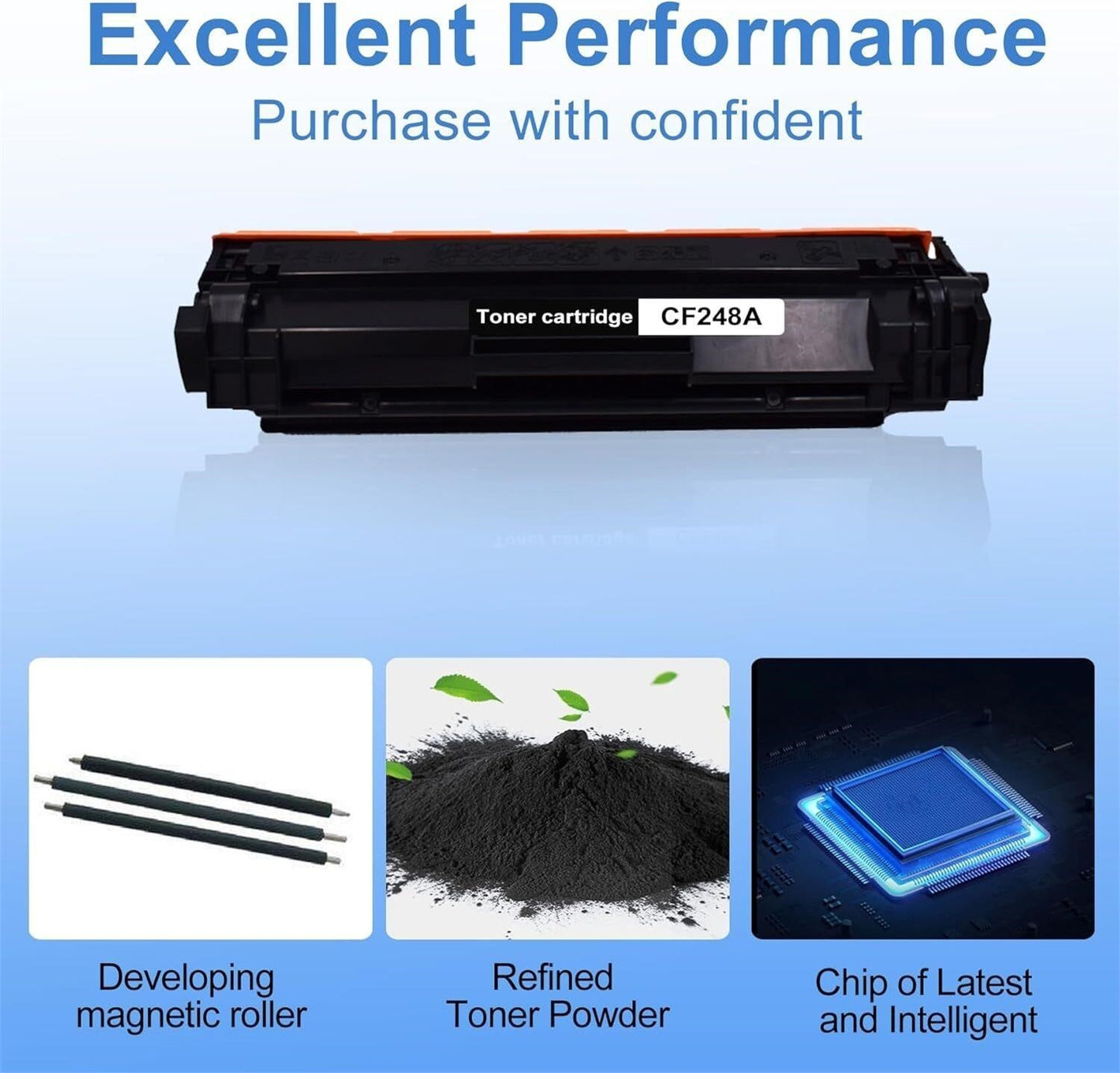 CHINGER Compatible Toner 2-Pack CF248A 48A M15 M16 M28 M29 Black New