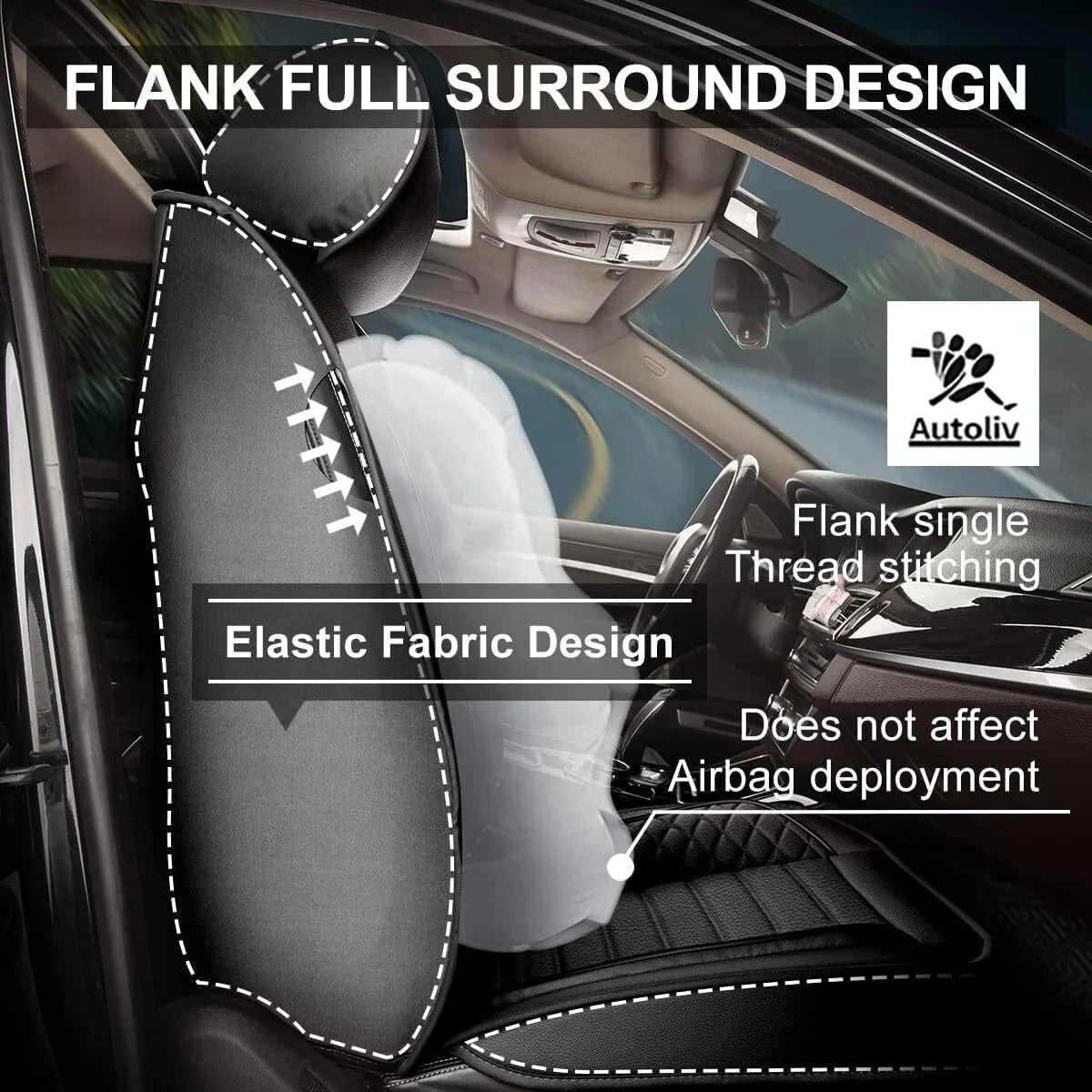 AOMSAZTO Jeep Gladiator 2020-2025 Seat Covers Full Set 360 Wrap Airbag Safe