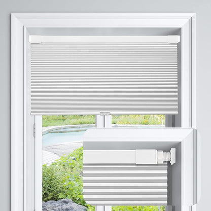 LazBlinds No Drill Cordless Blackout Shades – 24”x48” - Silver White Blinds