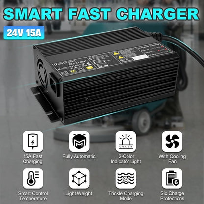 24V 15A Battery Charger Tennant T2 T3 T5 T7 Nobles SS3 SS5 Clarke Floor Scrubber