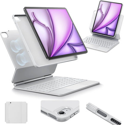 ESR iPad Pro 13 M4 Keyboard Case Rebound 360 Detachable Magnetic White