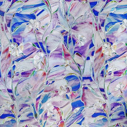 Coavas Stained Glass Window Film 5-Roll Lot Floral Privacy Cling No Glue UV