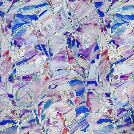 Coavas Stained Glass Window Film 5-Roll Lot Floral Privacy Cling No Glue UV