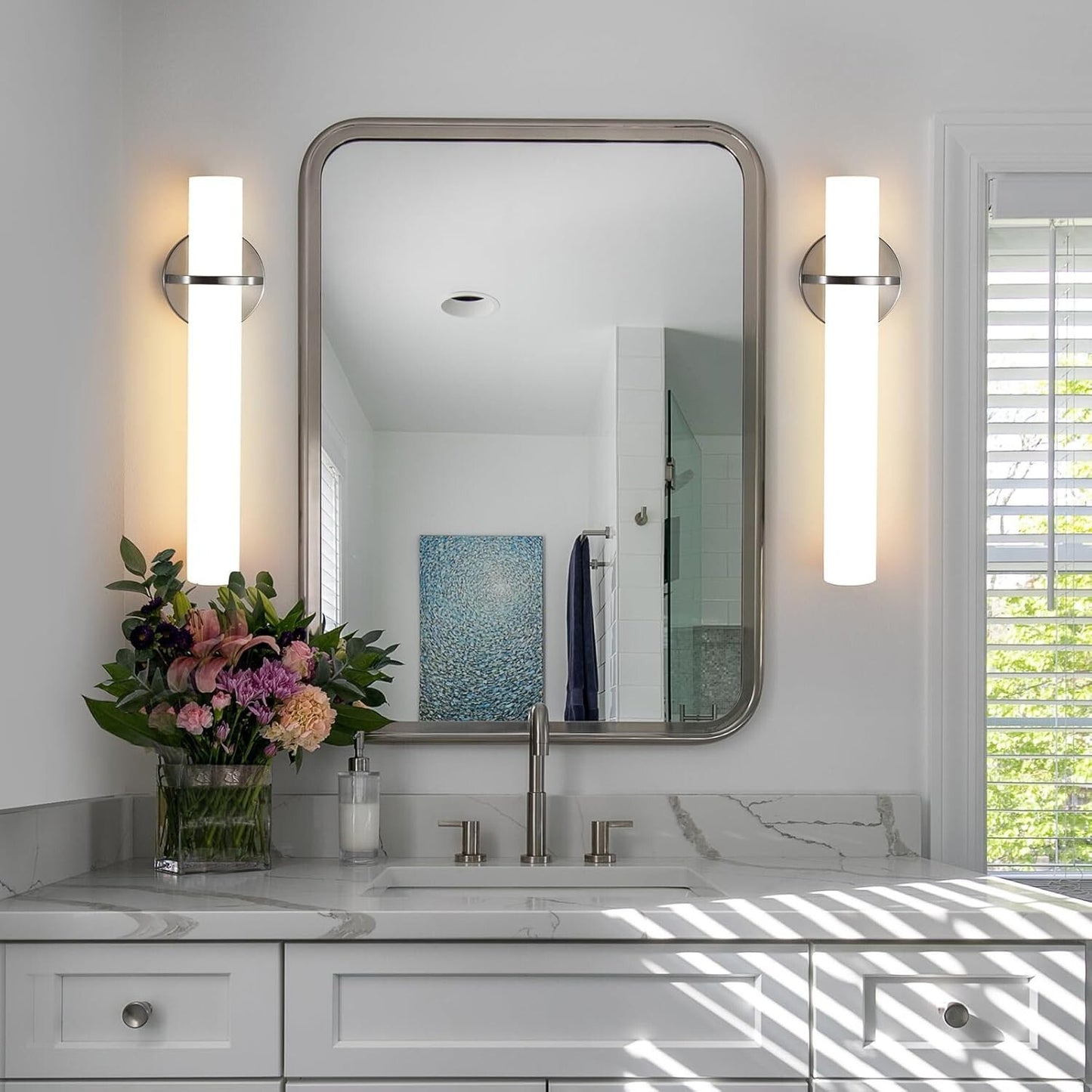 Set of 2 AIJIASI 18" LED Vanity Lights - 18W Dimmable Brushed Nickel - 3000K