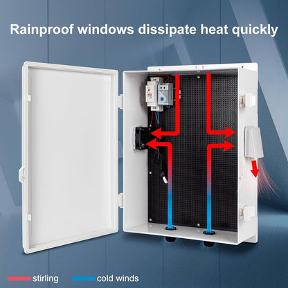 Outdoor Waterproof NEMA Junction Box Thermostat Fan ABS Hinged Plug & Play